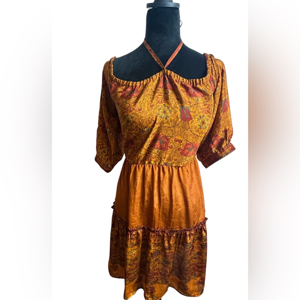 Karma Highway Floral Orange and Red Dress